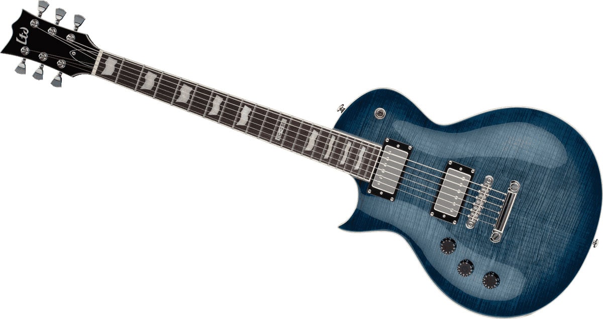 LTD GUITARS EC MODEL 200 BLUE FLAME TRANSPARENT TRANSPARENT LEFT