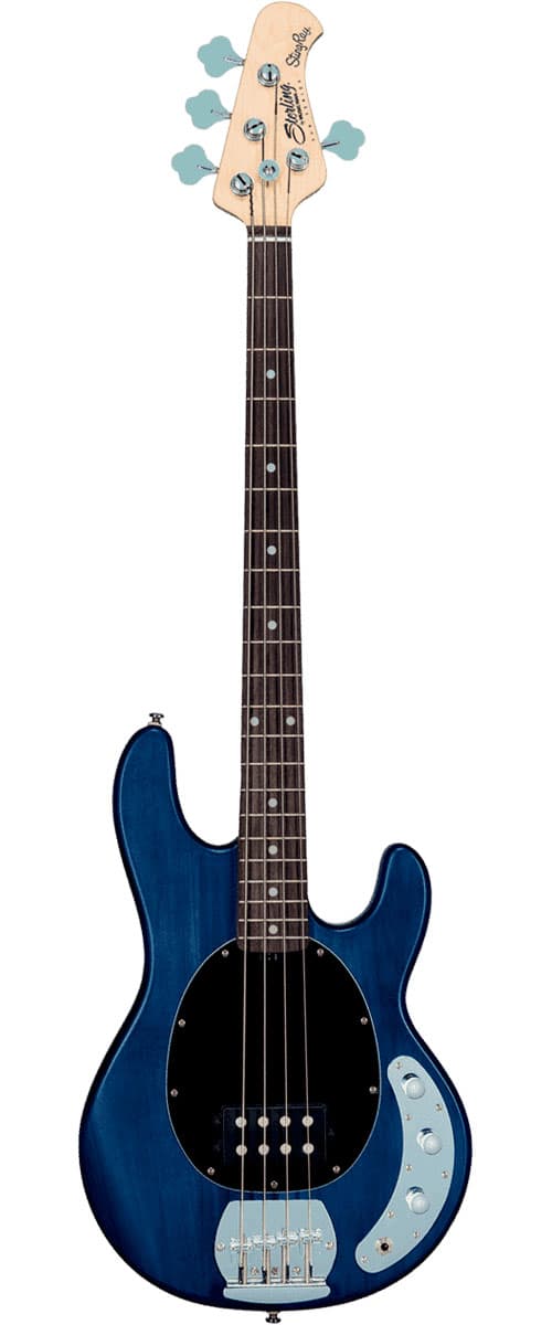 STERLING GUITARS STINGRAY IN TRANS BLUE SATIN