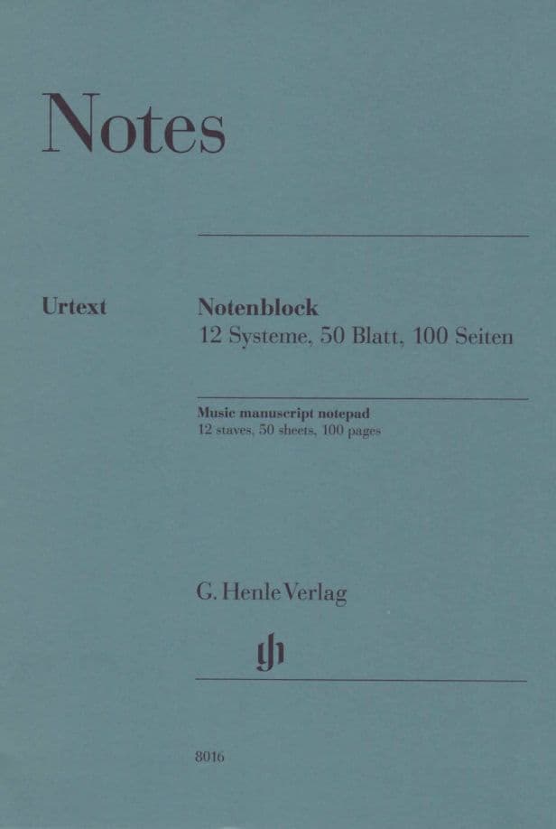 HENLE VERLAG BLOC PAPIER MUSIQUE HENLE - 12 PORTÉES - 50 FEUILLES 