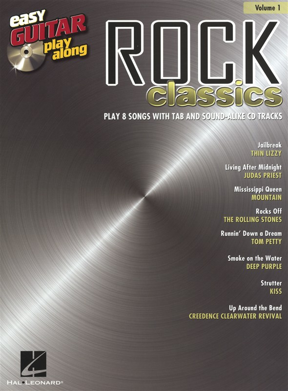 HAL LEONARD EASY GUITAR PLAY ALONG VOLUME 1 ROCK CLASSICS TAB + CD - GUITAR