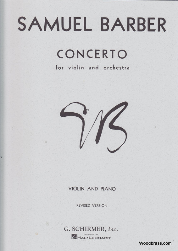 SCHIRMER BARBER S. - CONCERTO FOR VIOLIN AND ORCH - VIOLON & PIANO)