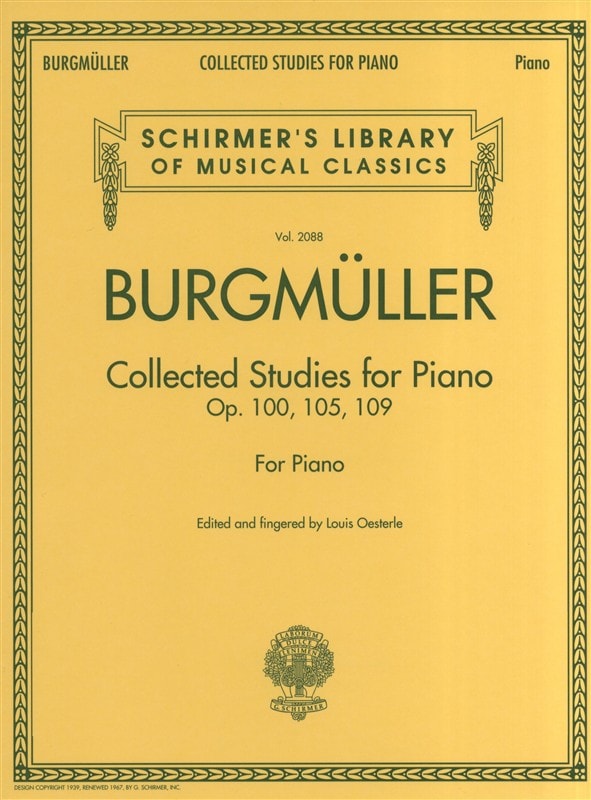 SCHIRMER BURGMULLER COLLECTED STUDIES OP 100 105 109 - PIANO SOLO