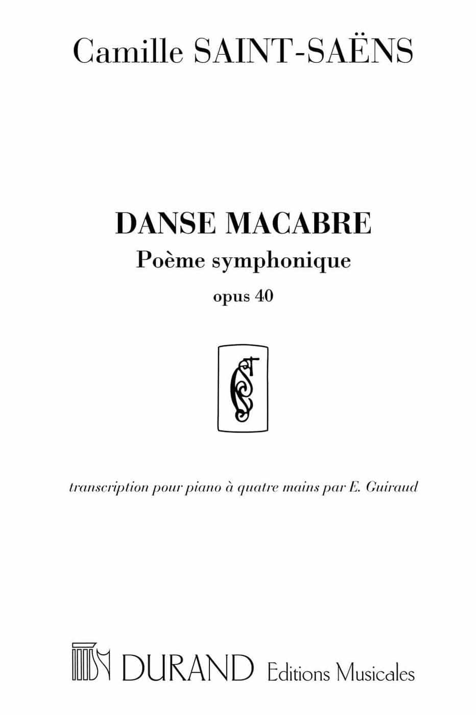 DURAND SAINT SAENS C. - DANSE MACABRE - PIANO 4 MAINS