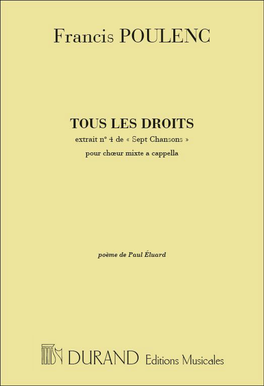 DURAND POULENC F. - TOUS LES DROITS - CHOEUR