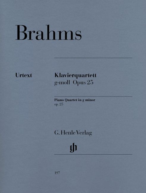 HENLE VERLAG BRAHMS J. - PIANO QUARTET G MINOR OP. 25