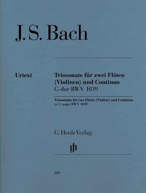 HENLE VERLAG BACH J.S. - TRIO SONATA FOR TWO FLUTES AND BASSO CONTINUO IN G MAJOR BWV 1039