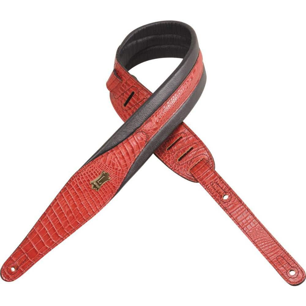 LEVY'S 6.4 CM WITH SUPER PADDING, CROCODILE, AND MEDALLION LOGO - RED