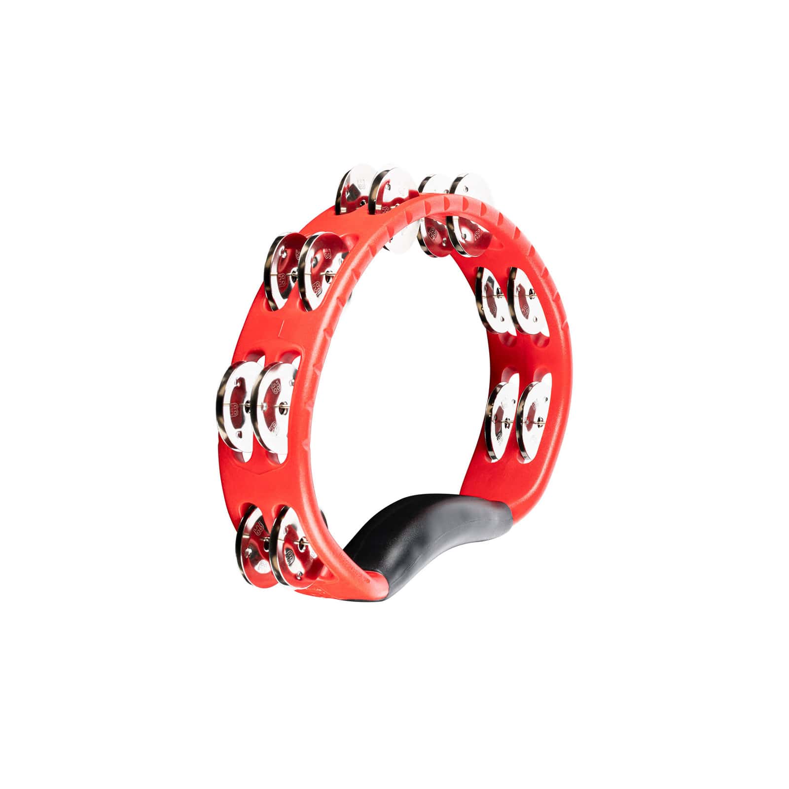 MEINL PERCUSSION HEADLINER SERIES HAND HELD ABS TAMBOURINE, DUAL ROW, RED, STAINLESS STEEL JINGLES