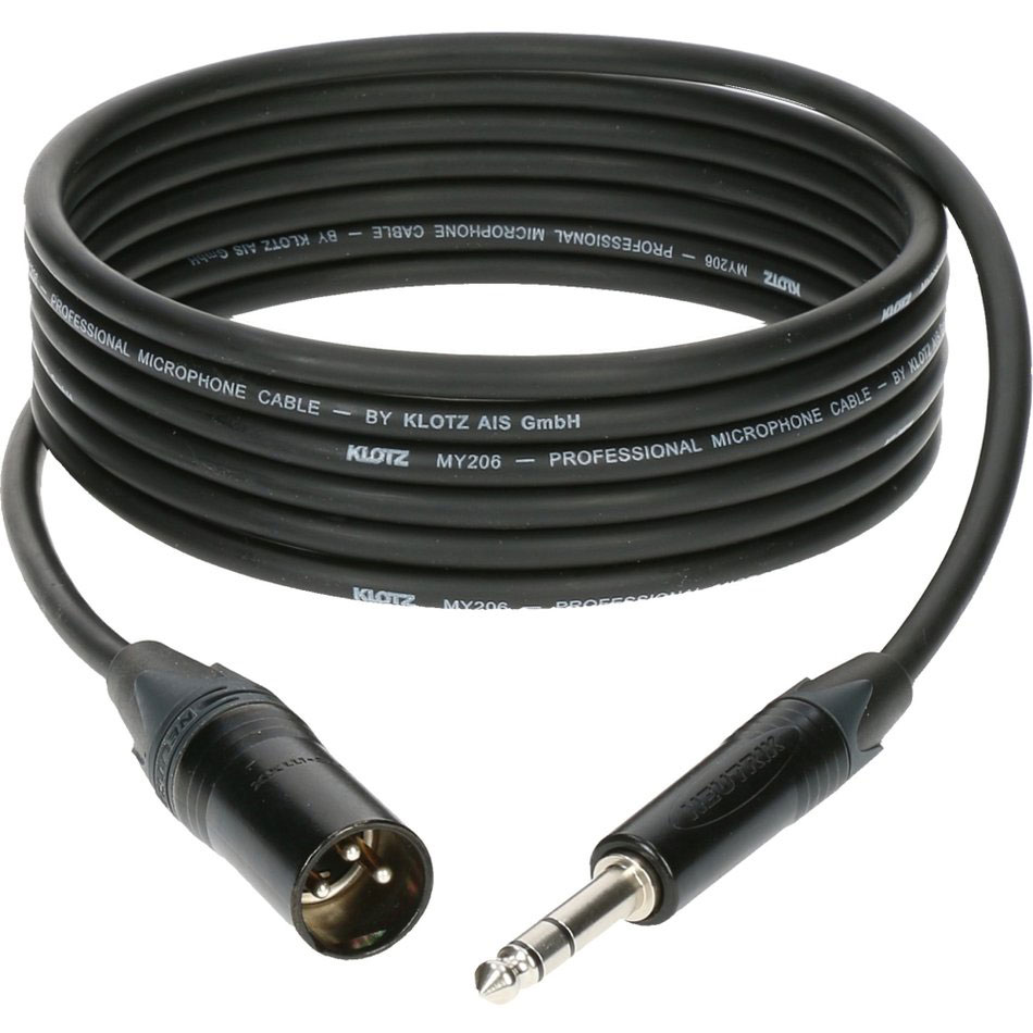 KLOTZ M1 MIC CABLE BLACK 1M XLR 3 MALE - PLUG 3P CONNECTOR METAL, BLACK