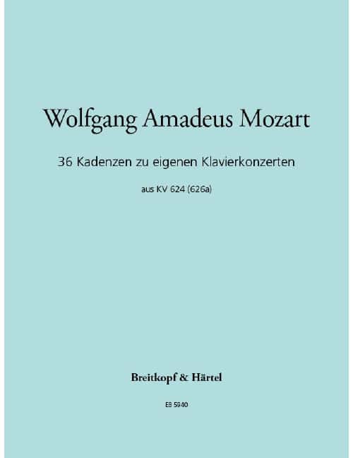 EDITION BREITKOPF MOZART WOLFGANG AMADEUS - 36 ORIGINAL-KADENZEN KV 624 - PIANO