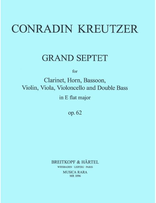 EDITION BREITKOPF KREUTZER CONRADIN - GRAND SEPTET OP. 62 - MIXED SEPTETT
