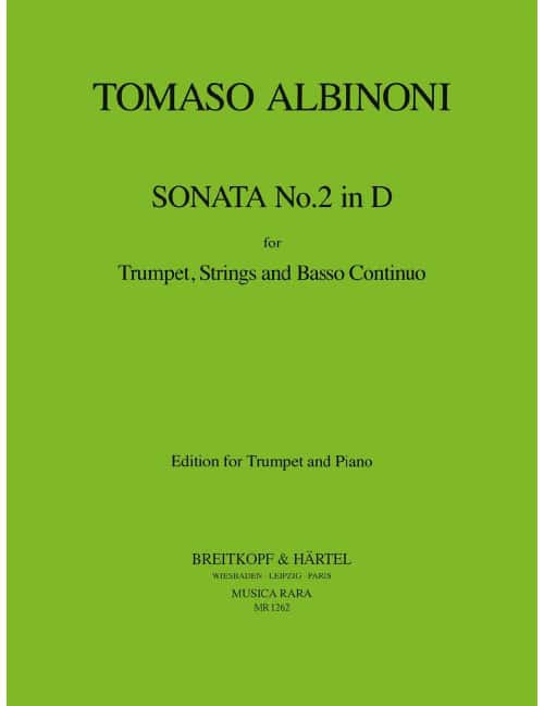 EDITION BREITKOPF ALBINONI TOMASO - SONATA NR. 2 IN D - TRUMPET, PIANO