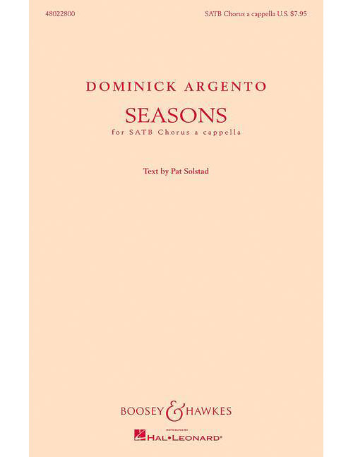 BOOSEY & HAWKES ARGENTO D. - SEASONS - CHORALE