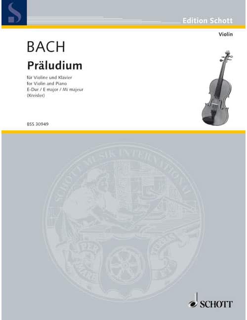 SCHOTT BACH JOHANN SEBASTIAN - PRELUDE E MAJOR BWV 1006 - VIOLIN AND PIANO