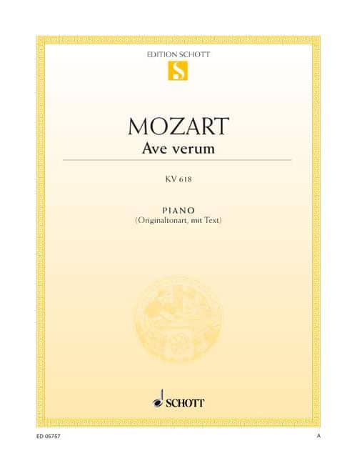 SCHOTT MOZART W.A. - AVE VERUM KV 618 - PIANO