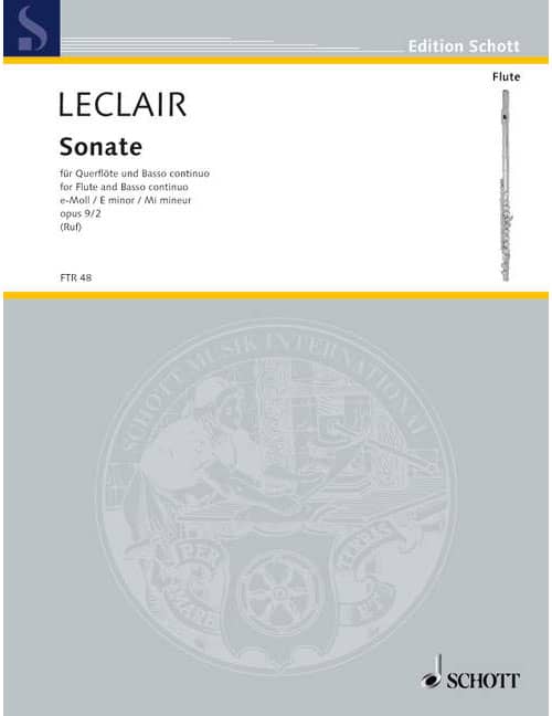 SCHOTT LECLAIR JEAN-MARIE - SONATE MI MINEUR - FLUTE & PIANO