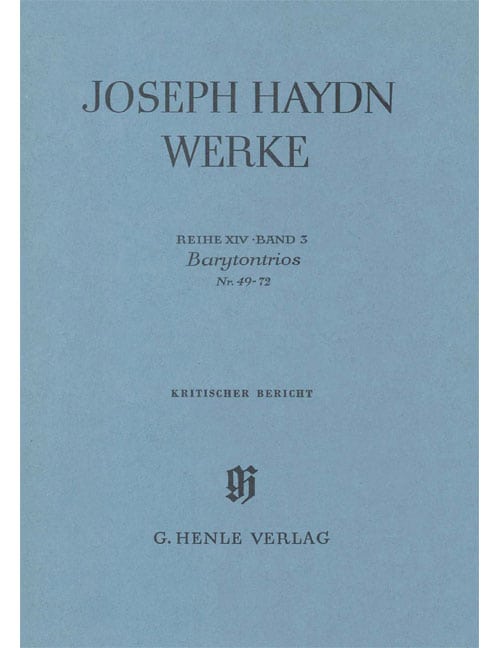 HENLE VERLAG HAYDN JOSEPH - TRIOS AVEC BARYTON N°49-72