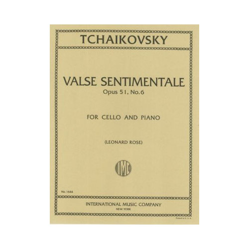 IMC TCHAIKOVSKY P. I. - VALSE SENTIMENTALE - VIOLONCELLE, PIANO
