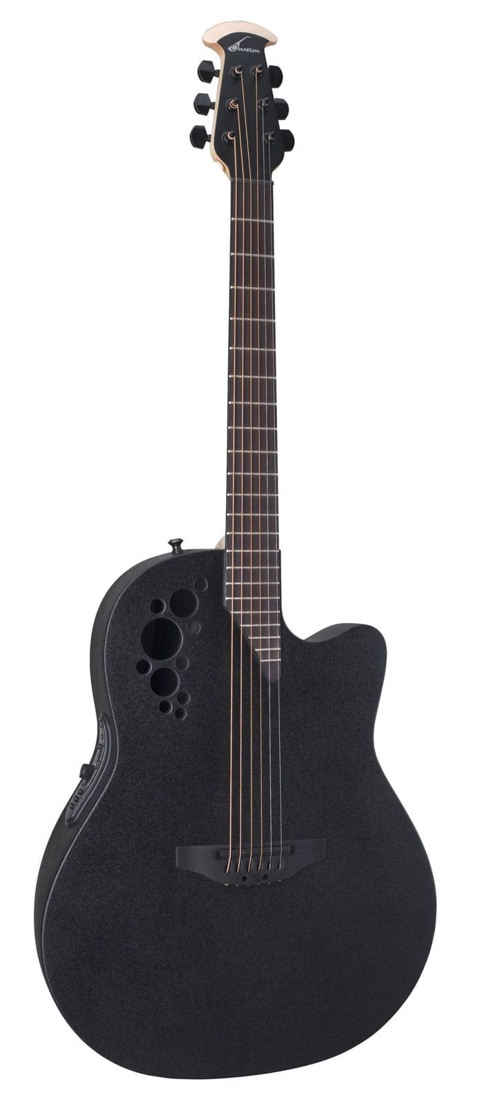 OVATION ELEKTRO-AKOESTISCHE GITAAR ELITE TX DEEP CONTOUR CUTAWAY BLACK TEXTURED