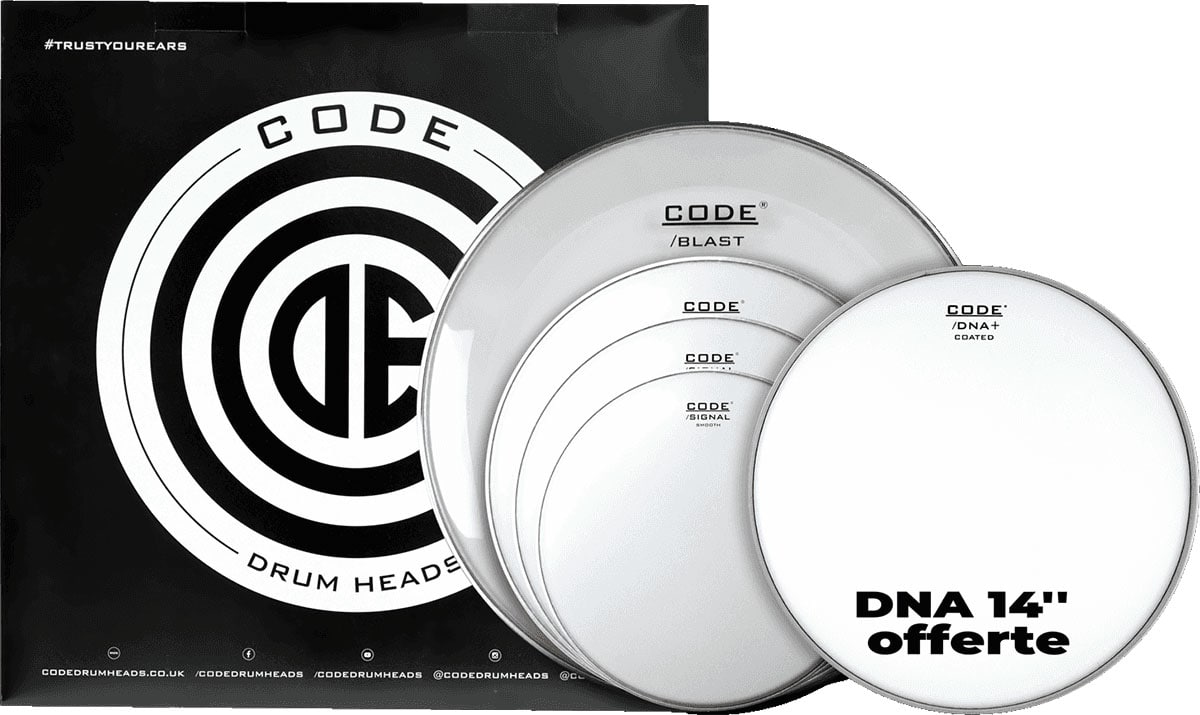 CODE DRUM HEAD TOM FULL PACK SIGNAL SMOOTH FUSION 10/12/14/20 + 14