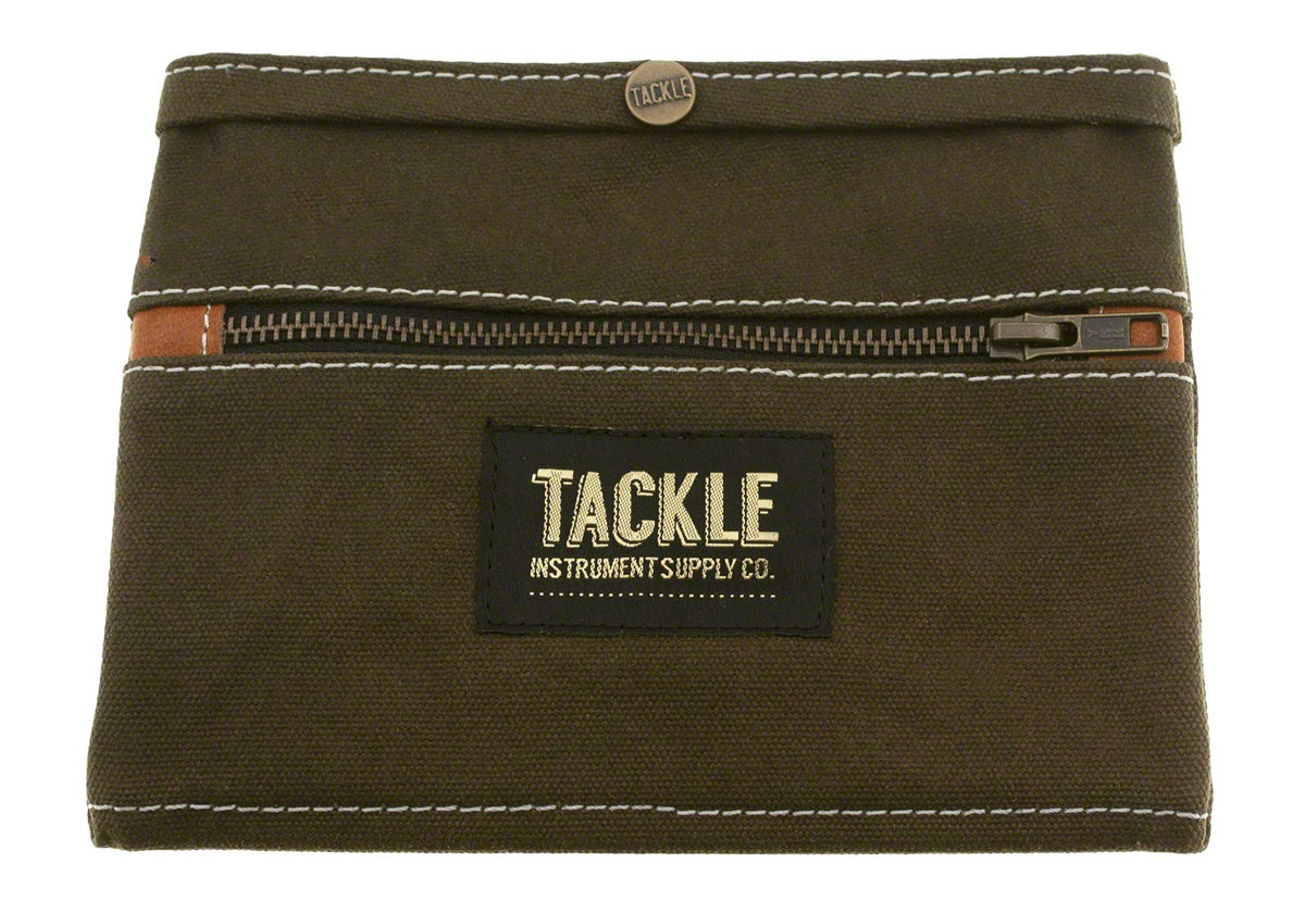 TACKLE INSTRUMENTS WAXED CANVAS GIG POUCH - FOREST GREEN
