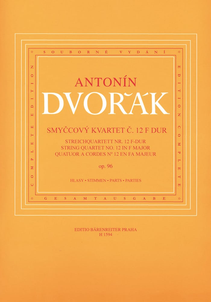 SUPRAPHON DVORAK A. - STREICHQUARTETT N°12 F-DUR OP.96 - PARTIES 