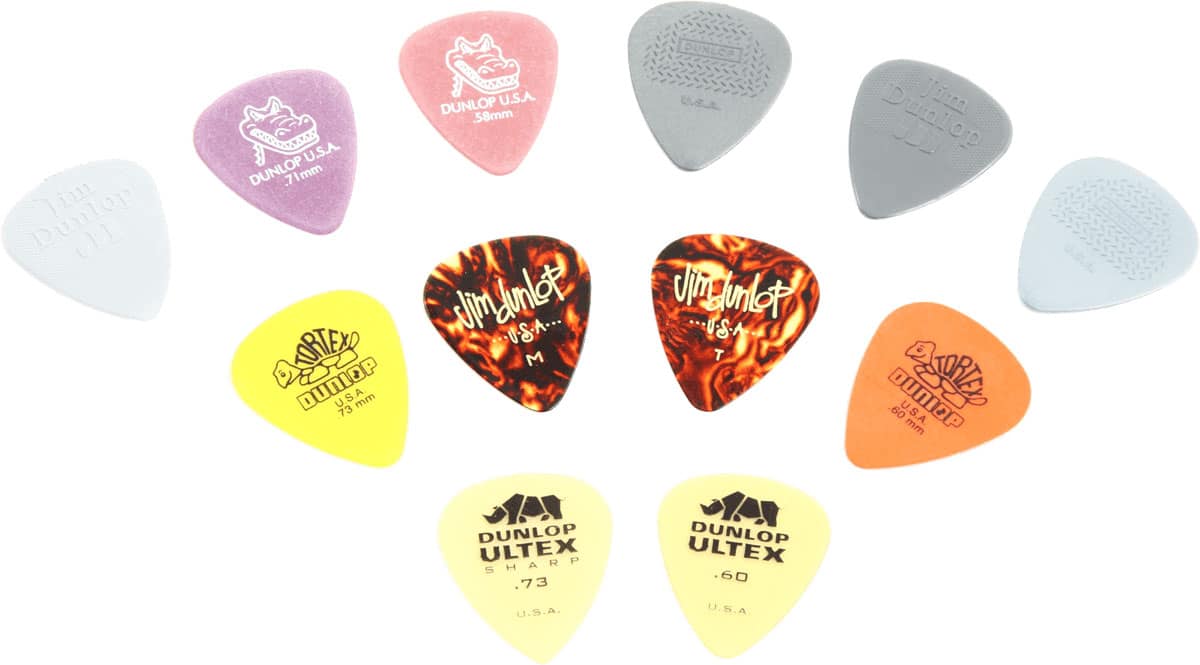 JIM DUNLOP MEDIATORS SPECIALTY VARIETY PACK PLAYER'S LIGHT & MEDIUM 12 PACK