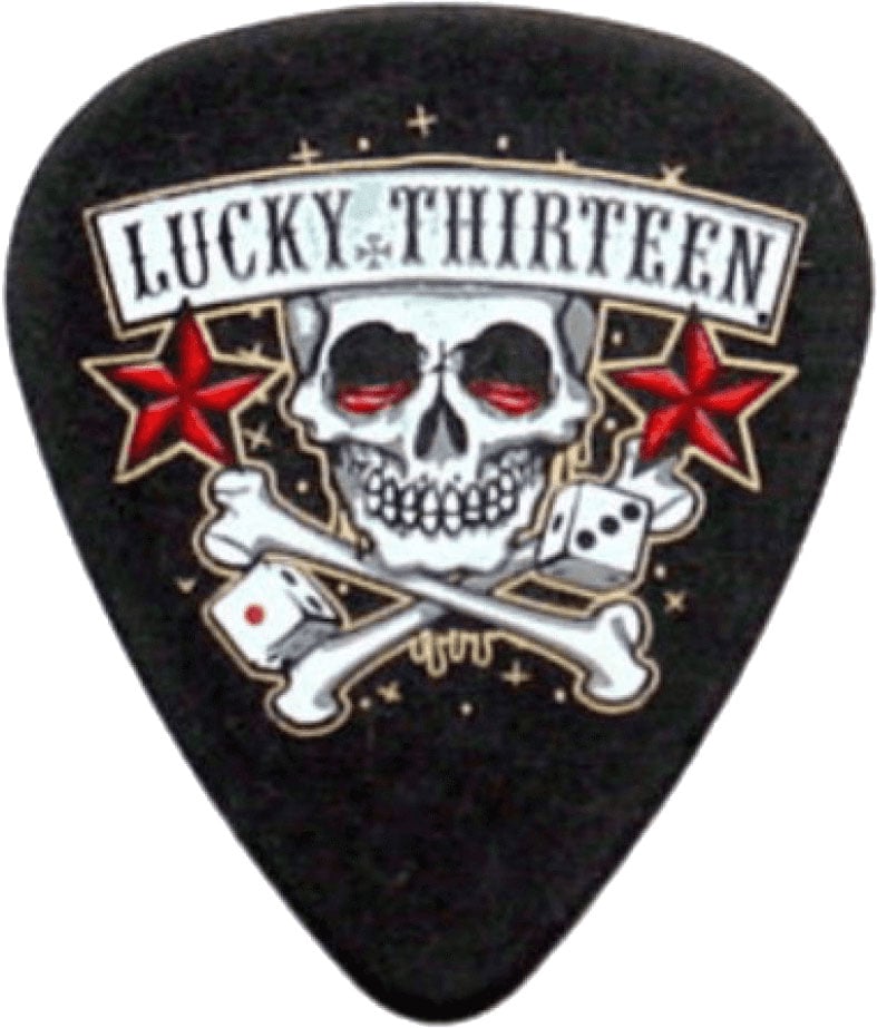 JIM DUNLOP LUCKY 13 SERIES II, BAG OF 36 #11 SKULL DICE, BLACK, 0.60 MM