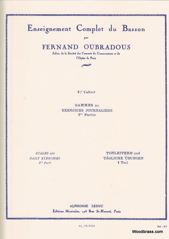 LEDUC OUBRADOUS - ENSEIGNEMENT COMPLET DU BASSON VOL.1