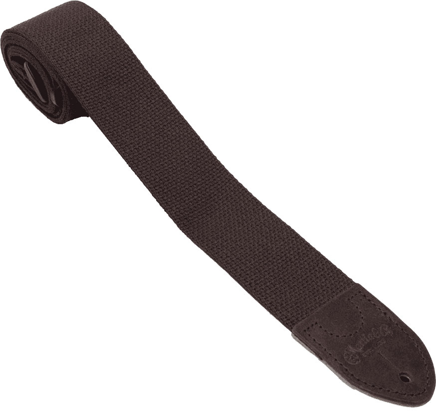MARTIN & CO FABRIC STRAP, BROWN WITH BROWN LEATHER TIES