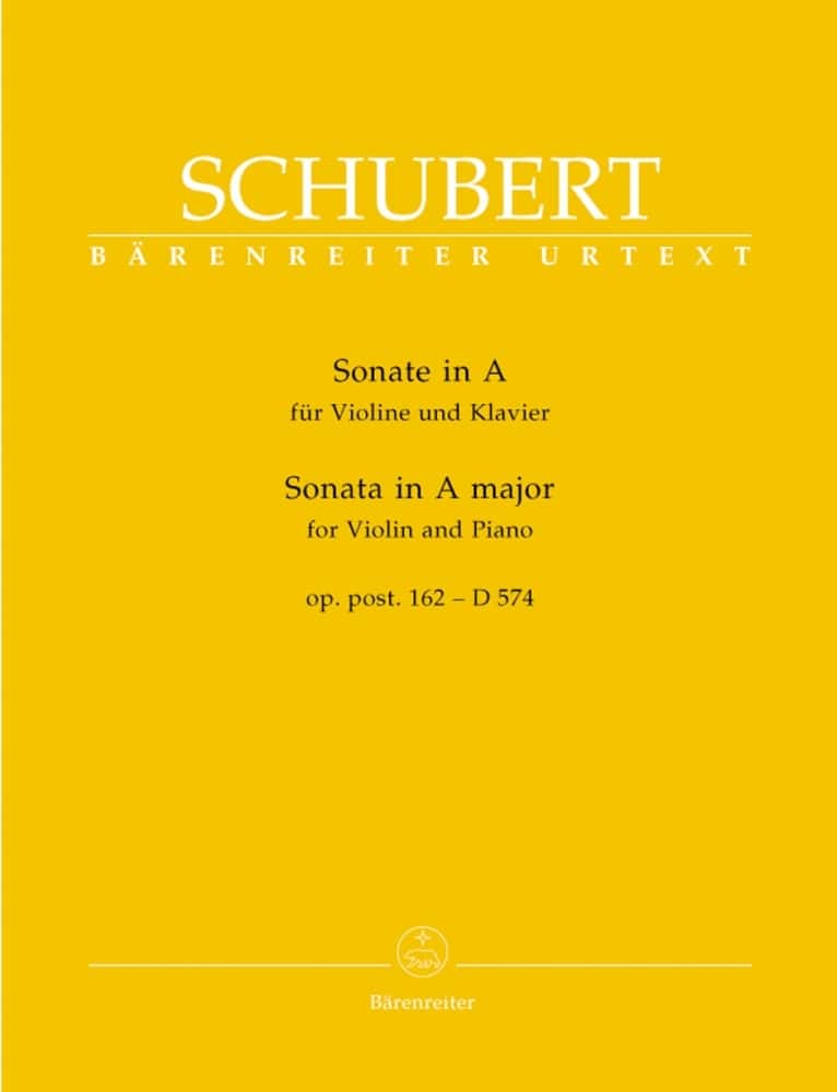 BARENREITER SCHUBERT FRANZ - SONATA FOR VIOLIN & PIANO A MAJOR OP. POST. 162 D 574