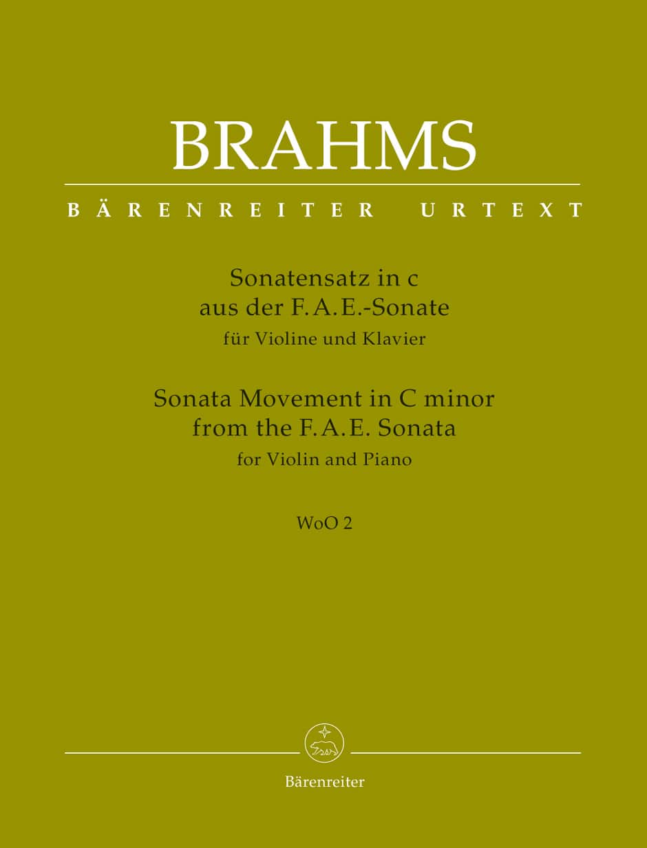 BARENREITER BRAHMS J. - SONATA MOVEMENT IN C MINOR FROM THE F.A.E. SONATA - WoO 2 - VIOLON & PIANO