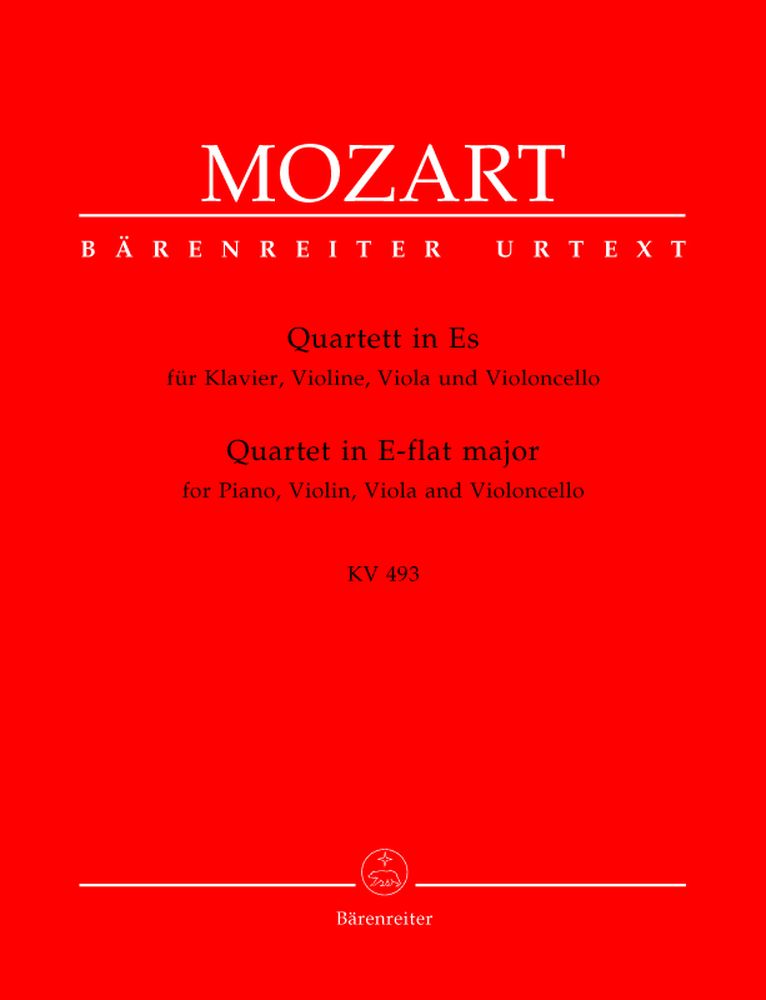 BARENREITER MOZART W.A. - QUARTET IN E-FLAT MAJOR KV 493 - PIANO, VIOLIN, VIOLA, VIOLONCELLO
