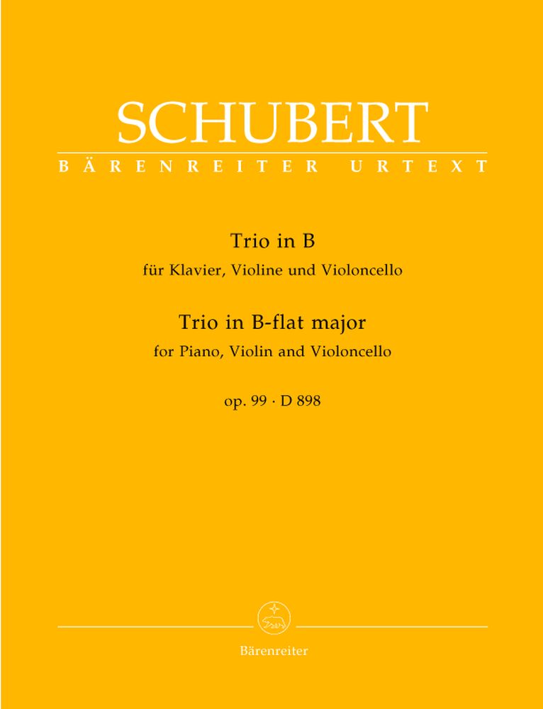 BARENREITER SCHUBERT FRANZ - TRIO B FLAT OP.99 - VIOLIN, CELLO AND PIANO