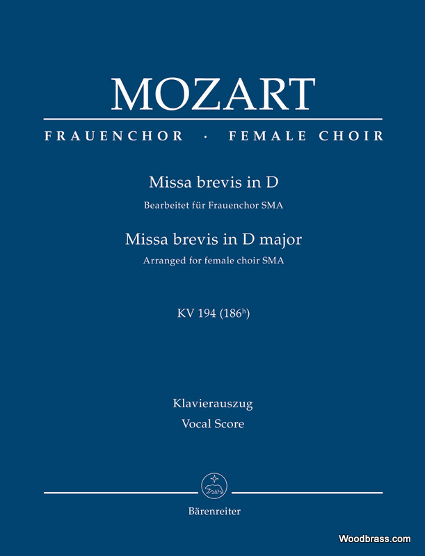 BARENREITER MOZART W.A. - MISSA BREVIS IN D KV 194 (186h) - FEMALE CHOIR SMA - VOCAL SCORE