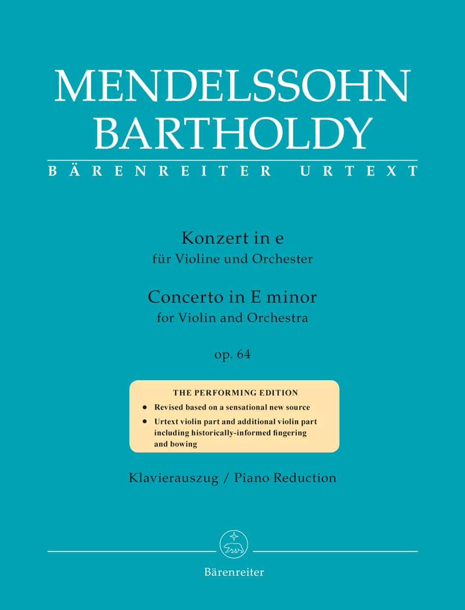 BARENREITER MENDELSSOHN F. - CONCERTO IN E MINOR OP.64 (1845) - VIOLON & PIANO