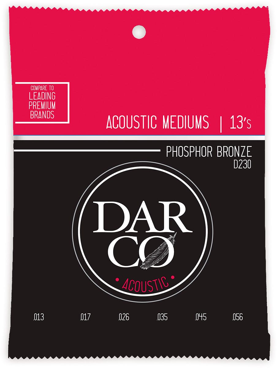 DARCO ACOUSTIC STRINGS 92/8 PHOSPHORE BRONZE DARCO ACOUSTIC MEDIUM SET 92/8