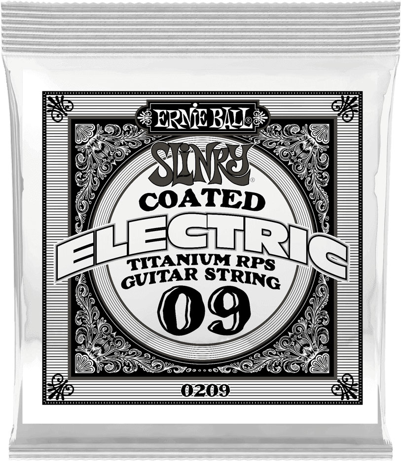 ERNIE BALL .009 SLINKY COATED TITANIUM REINFORCED PLAIN ELECTRIC GUITAR STRINGS