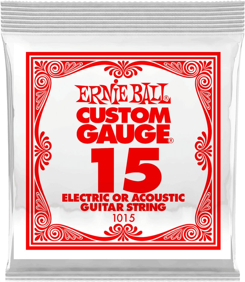 ERNIE BALL .015 PLAIN STEEL ELECTRIC OR ACOUSTIC GUITAR STINGS