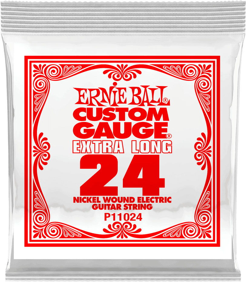 ERNIE BALL .024 EXTRA LONG NICKEL WOUND ELECTRIC GUITAR STRINGS