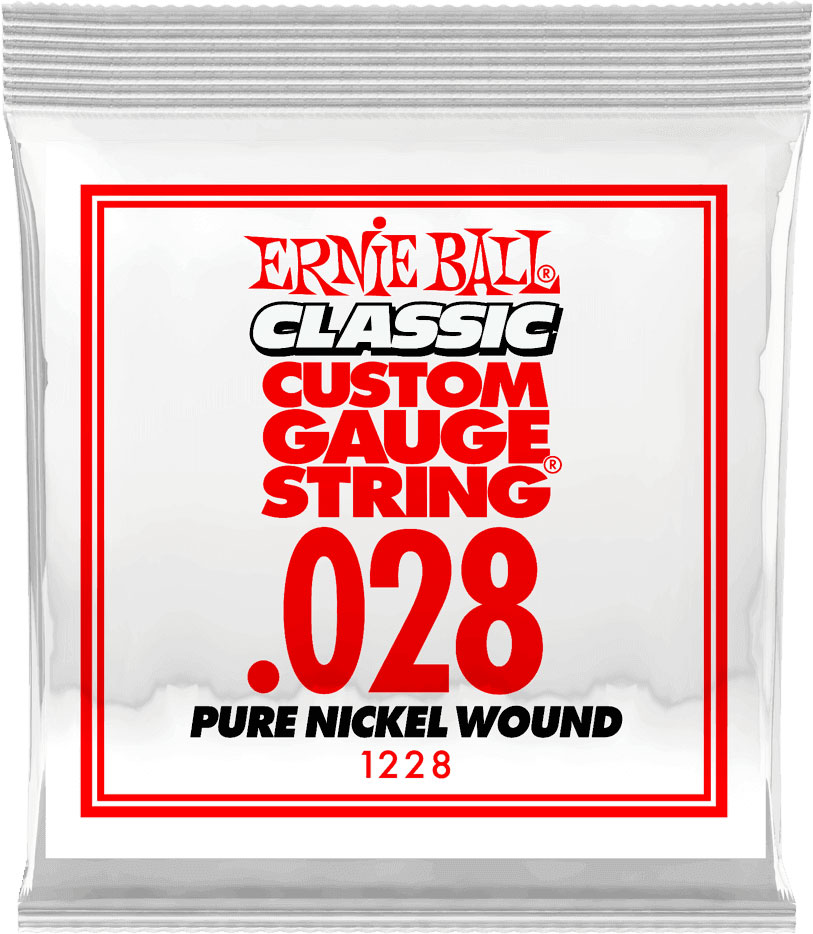 ERNIE BALL .028 CLASSIC PURE NICKEL WOUND ELECTRIC GUITAR STRINGS