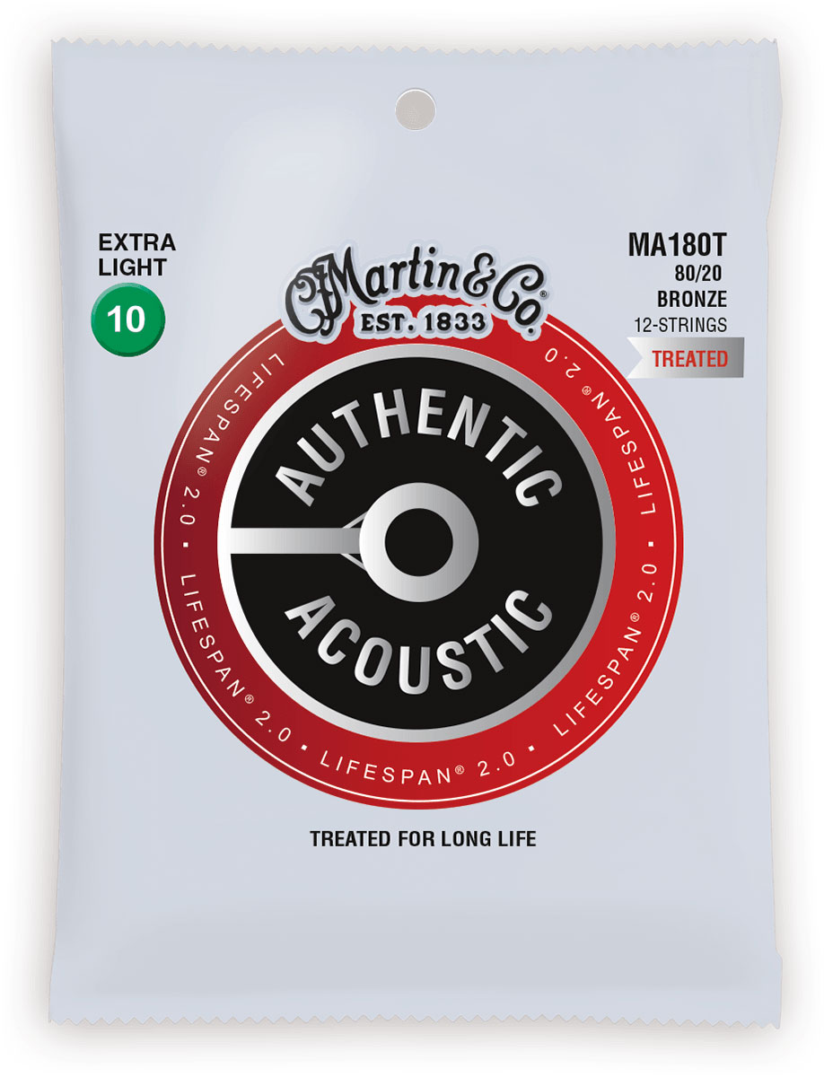 MARTIN & CO MA180T AUTHENTIC TREATED EXTRA LIGHT BRONZE EX. LIGHT 10-14-23-30-39-47 12 STRINGS