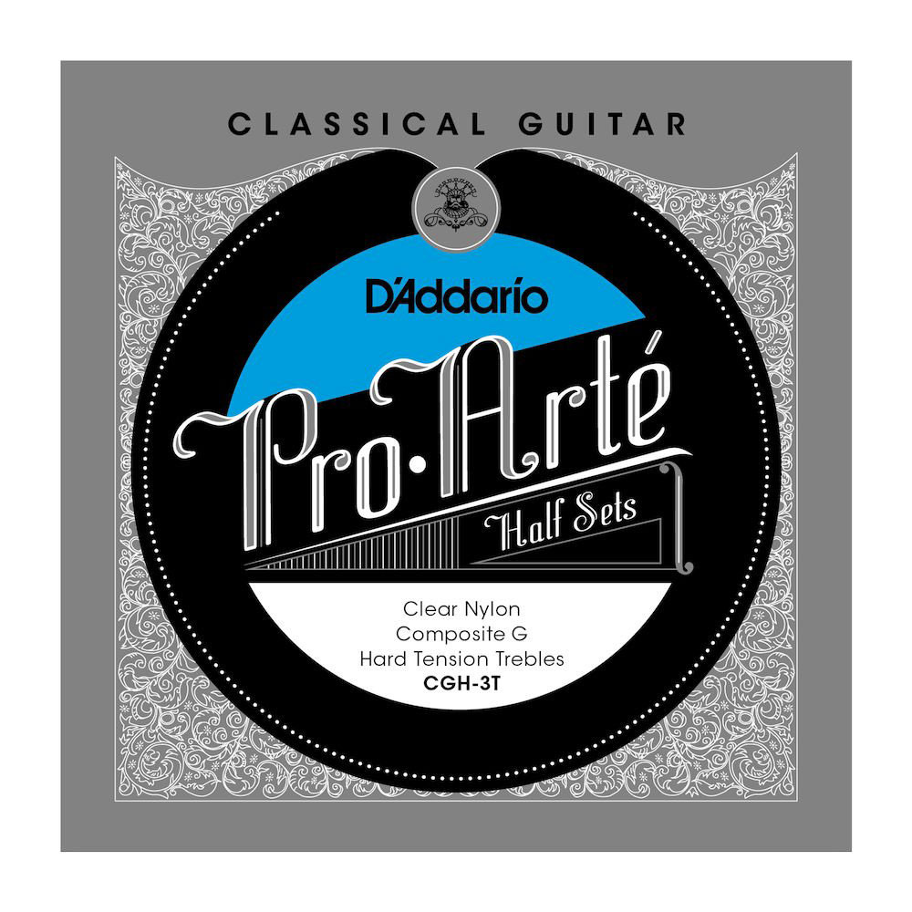 D'ADDARIO AND CO CGH-3T PRO-ARTE CLEAR NYLON SET OF 3 HIGH-PITCHED STRINGS FOR CLASSICAL GUITAR HIGH TENSION