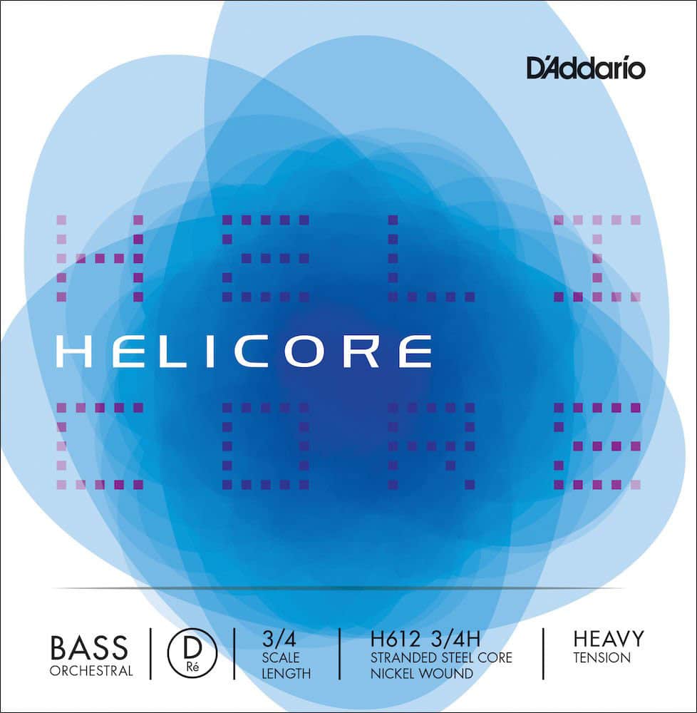 D'ADDARIO AND CO STRING ONLY (RE) FOR DOUBLE BASS ORCHESTRA HELICORE 3/4 FRET FRETBOARD HEAVY TENSION