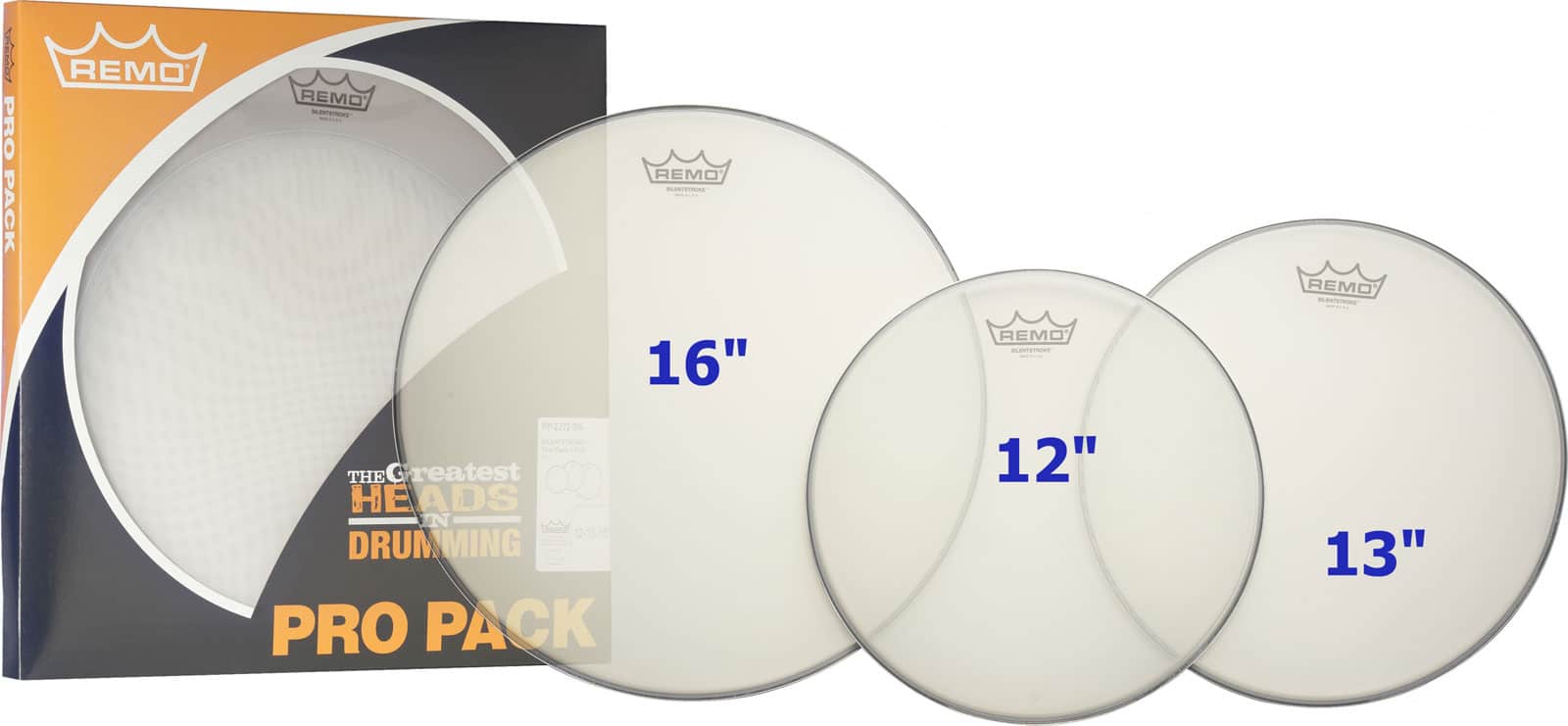 REMO PP-2272-SN - PROPACK DRUM SET MESH HEAD SILENTSTROKE 12/13/16 