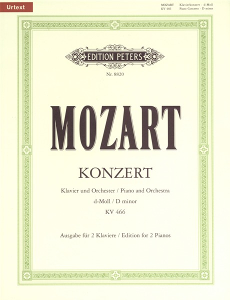 EDITION PETERS MOZART WOLFGANG AMADEUS - CONCERTO NO.20 IN D MINOR K466 - PIANO 4 HANDS