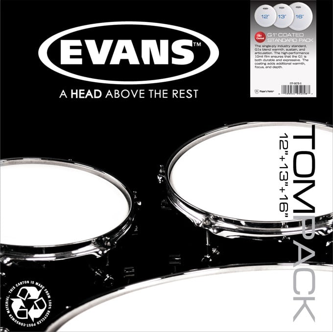 EVANS ETP-EC2SCTD-R - TOM PACK EC2S COATED ROCK 10 12 16 