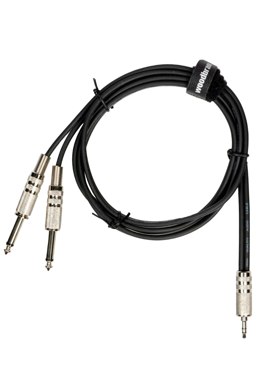 WOODBRASS AC25 - Mini Jack Estéreo / 2 Jack Macho - 1