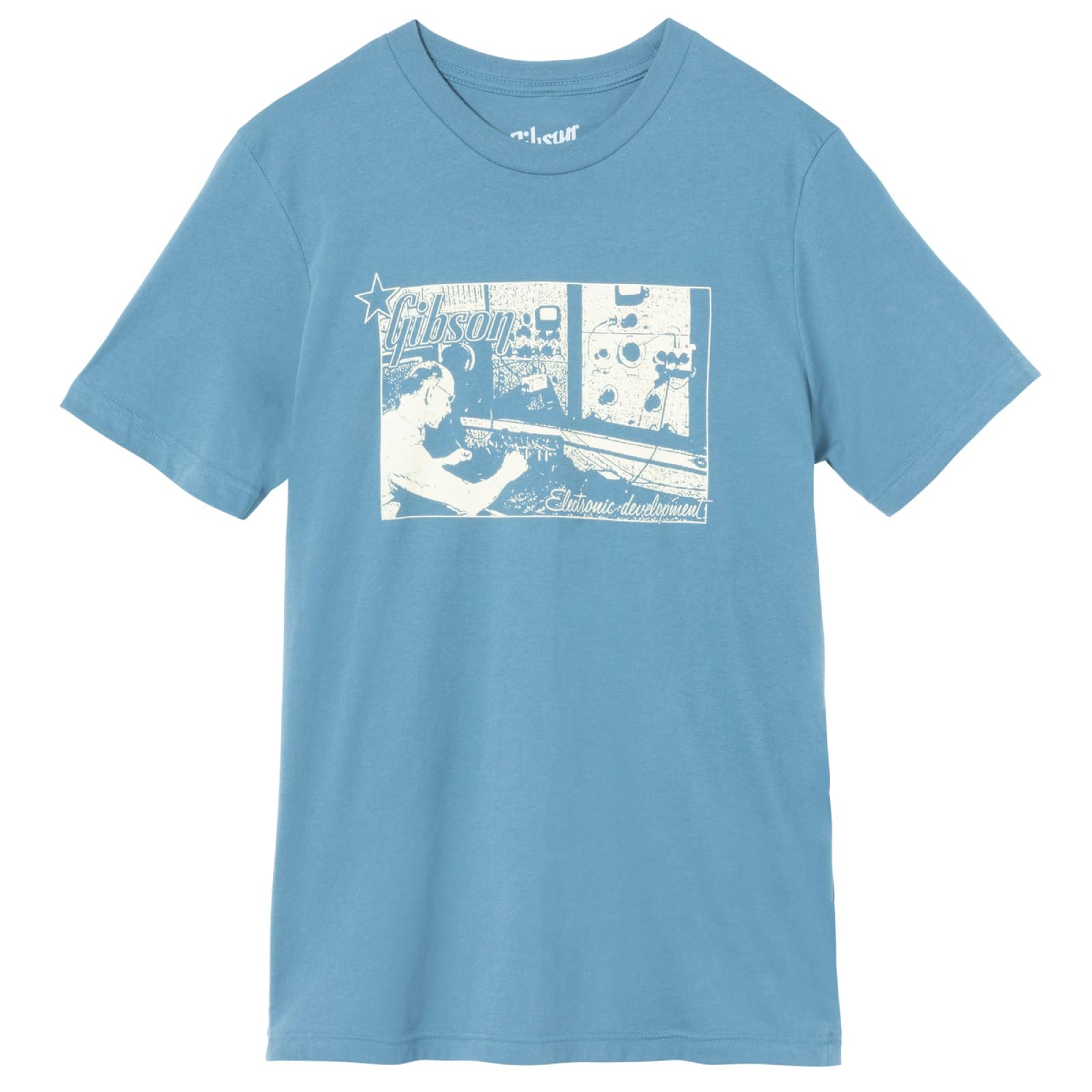 GIBSON ACCESSORIES ELECTRONIC DEVELOPMENT TEE VINTAGE BLUE TAILLE M 