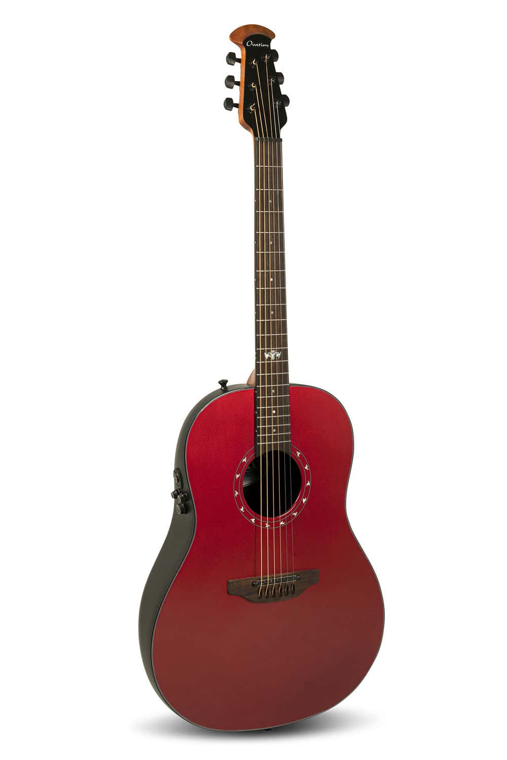 OVATION E-ACOUSTIC GUITAR PRO SERIES ULTRA MID-DEPTH NON-CUTAWAY VAMPIRA RED